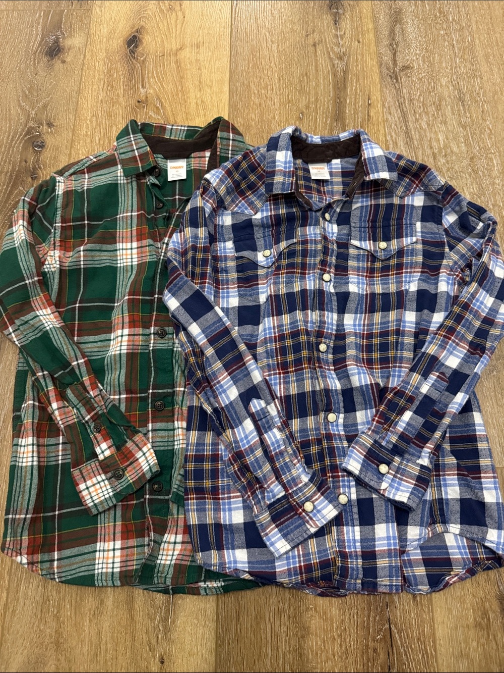 Gymboree Blue Plaid Button-Up Shirt with Red and Yellow Accents